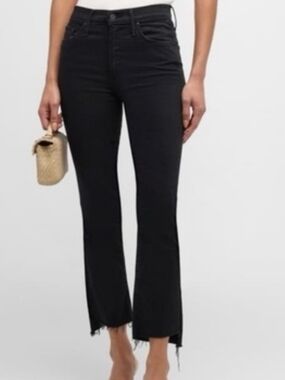 MOTHER  The Insider Crop Step Fray Jeans Black Not Guilty 27